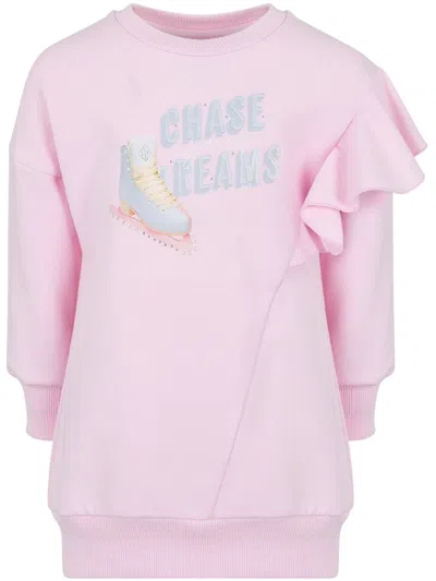 Lapin House Kids' Graphic-print Ruffle-detail Dress In Pink