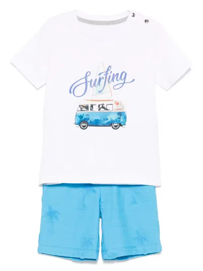 Lapin House Kids' Graphic-print Short Set In White