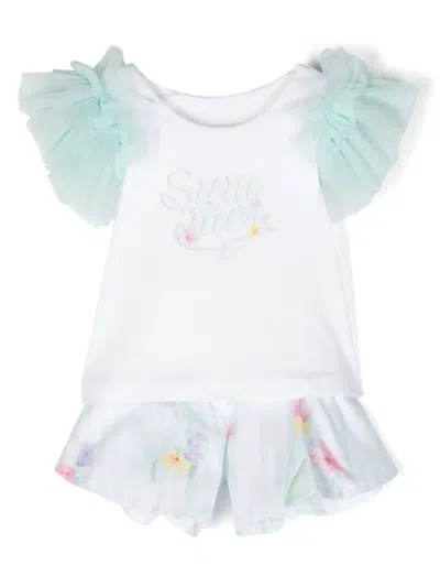 Lapin House Kids' Graphic-print Shorts Set In Green