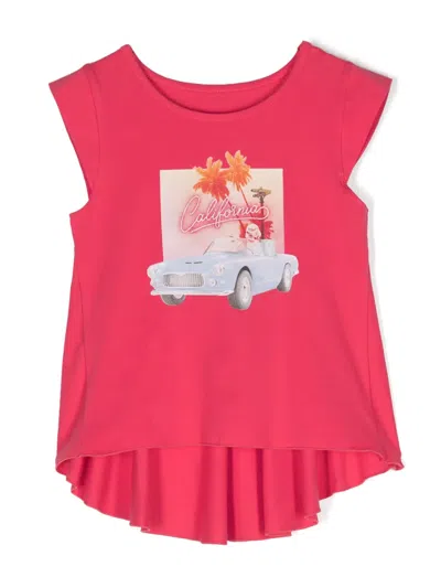 Lapin House Kids' Graphic-print Top In Pink