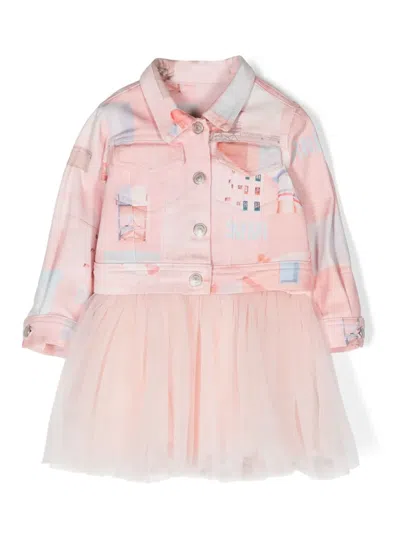 Lapin House Babies' Graphic-print Tulle Dress (set Of Two) In Pink