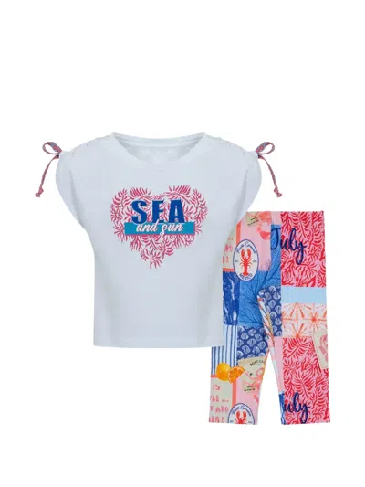 Lapin House Kids' Graphic-print Leggins Set In White