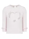 Lapin House Heart-print Long-sleeve T-shirt In Pink