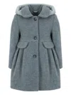 Lapin House Hooded Wool Coat In Gray