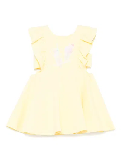 Lapin House Kids' Ice Cream-print Dress In Yellow