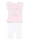 Lapin House Illustration-print Trousers Set In Pink