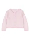 Lapin House Knitted Cotton Cardigan In Pink