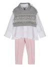Lapin House Knitted Trousers Set (set Of Three) In Grey