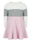 Lapin House Knitted-upper Colour-block Dress In Pink