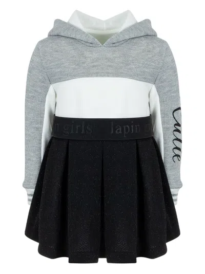 Lapin House Kids' Layered Cotton Dress In Black