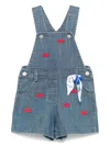 Lapin House Lips-embroidered Dungarees In Blue