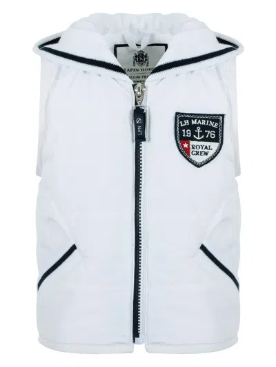Lapin House Babies' Logo-appliqué Padded Gilet In White