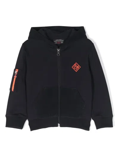 Lapin House Kids' Logo-appliqué Zip-up Hoodie In Blue