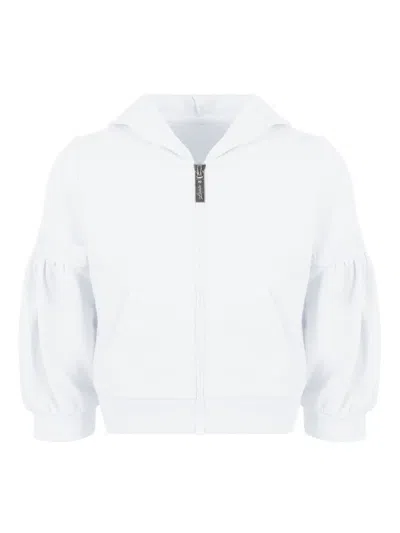 Lapin House Kids' Logo-embroidered Cotton Hooded Jacket In White
