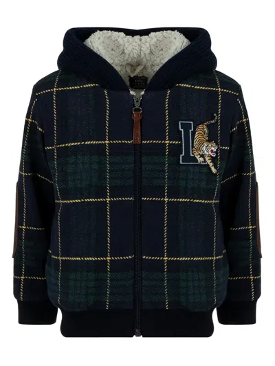 Lapin House Kids' Logo-patch Cotton Jacket In Blue