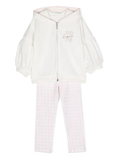 Lapin House Kids' Logo-print Cotton-blend Tracksuit In White