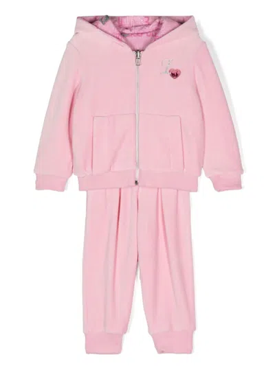 Lapin House Kids' Logo-print Terry-cloth Tracksuit In Pink