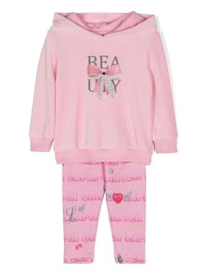 Lapin House Kids' Logo-print Tracksuit In 粉色