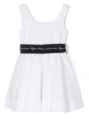 Lapin House Logo-tape Broderie Anglaise Dress In White