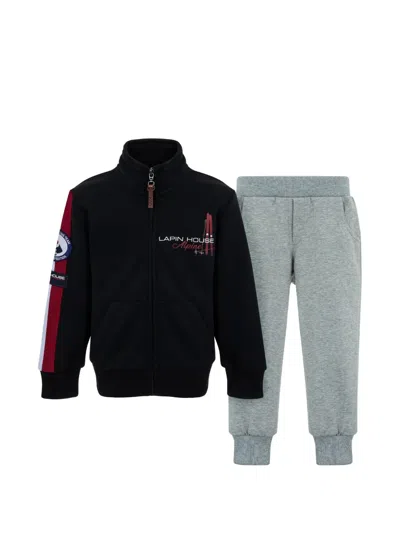 Lapin House Kids' Logo-print Tracksuits In Black