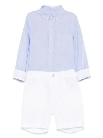 Lapin House Kids' Long-sleeve Shorts Set In White