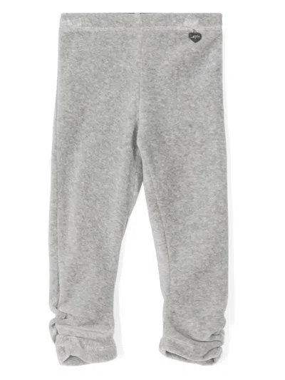 Lapin House Kids' Mélange-effect Velvet Trousers In Grey