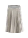 Lapin House Metallic-effect Pleated Skirt In Gray