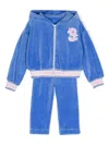 Lapin House Number-motif Velour Tracksuit In Blue