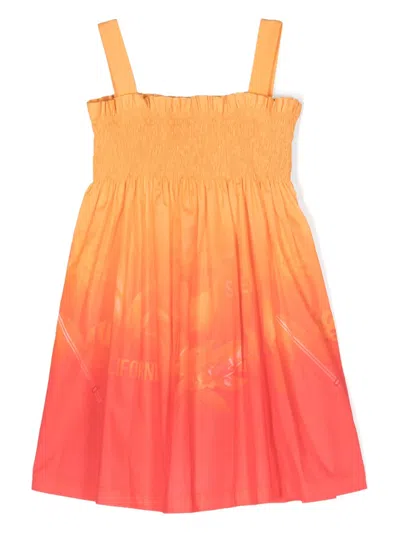 Lapin House Kids' Ombré-effect Cotton Dress In Orange