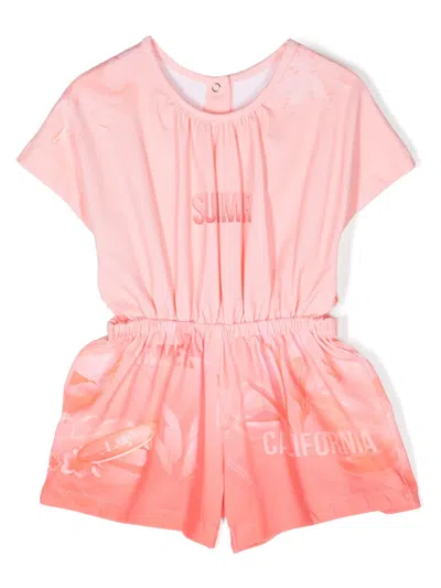 Lapin House Kids' Ombré-effect Stretch-cotton Playsuit In Pink