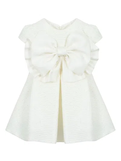 Lapin House Babies' Oversized Bow Dress In White