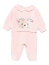 Lapin House Peter Pan-collar Teddy Print Pyjamas In Pink