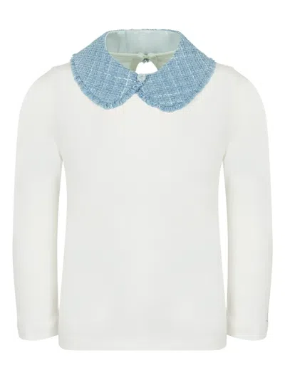 Lapin House Kids' Peter-pan Collar Top In White