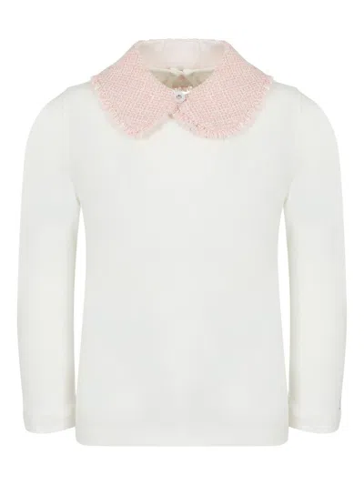 Lapin House Kids' Peter-pan Collar Top In White