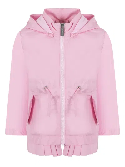 Lapin House Kids' Pleat-detail Hooded Jacket In Pink