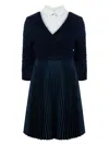 Lapin House Pleat-skirt Dress Set In Blue