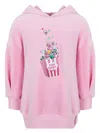 Lapin House Popcorn Chic Hooded Pullover Dress In Pink