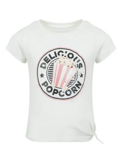 Lapin House Kids' Popcorn-print Bow-detail T-shirt In White