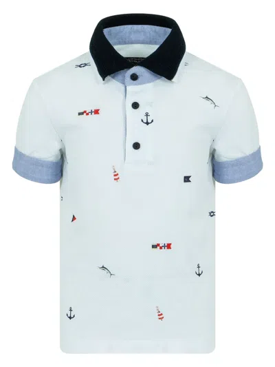 Lapin House Kids' Printed Polo Shirt In Blue