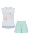 Lapin House Printed Shorts Set In 绿色
