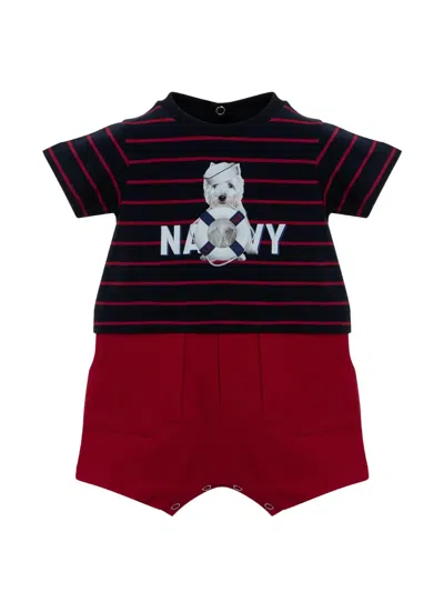 Lapin House Babies' Rabbit House Romper In Red