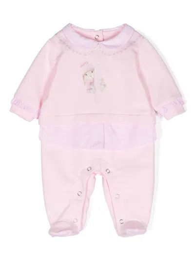 Lapin House Babies' Rabbit-print Check Pattern-detail Pyjamas In 粉色