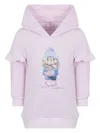 Lapin House Rabbit Print Peplum Sleeve Pullover Dress In Pink