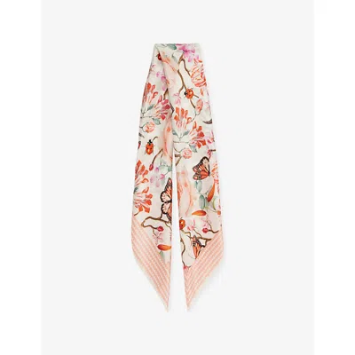 Lapin House Kids' Red Floral  X Mary Katrantzou Botanical-print Silk Scarf In Multi