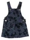 Lapin House Rose-print Pinafore Dress In Blue