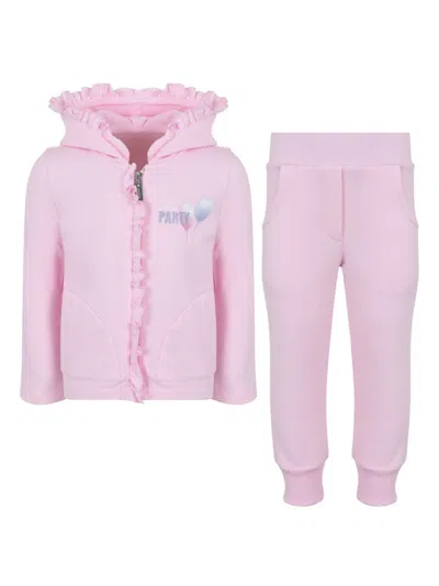 Lapin House Kids' Ruffle-trim Tracksuit Set In Pink