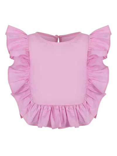 Lapin House Kids' Ruffled Cotton Blouse In Pink