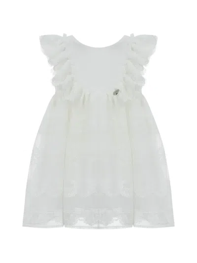 Lapin House Babies' Ruffled-detail Dress In White