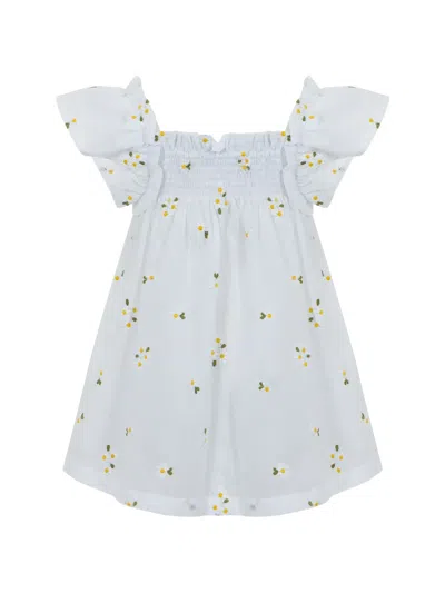 Lapin House Kids' Ruffled Floral-print Dress In White