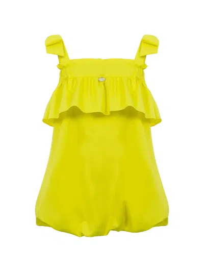 Lapin House Kids' Ruffled Tie-strap Dress In Yellow
